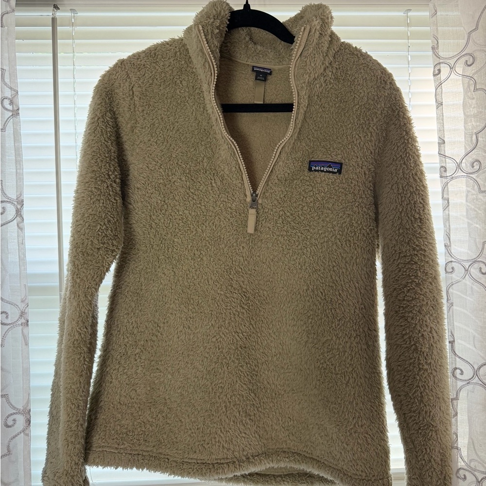 Patagonia Teddy Fleece Quarter-Zip Pullover — Taupe
